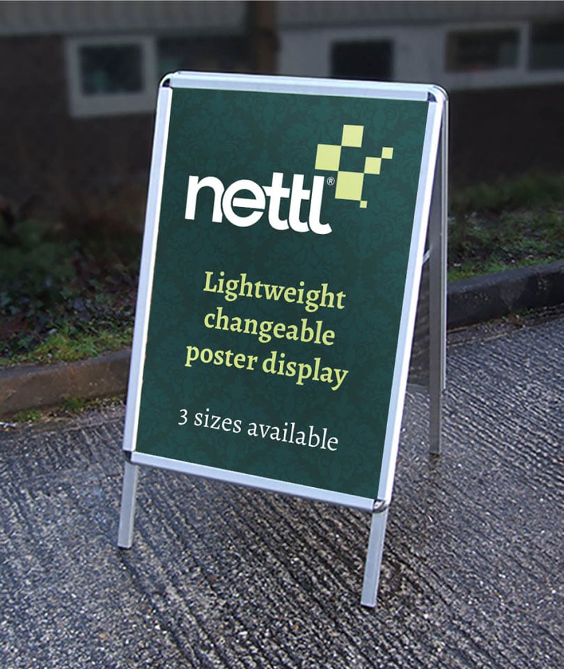 Nettl of Exeter provided businesses with lightweight changable poster display.
