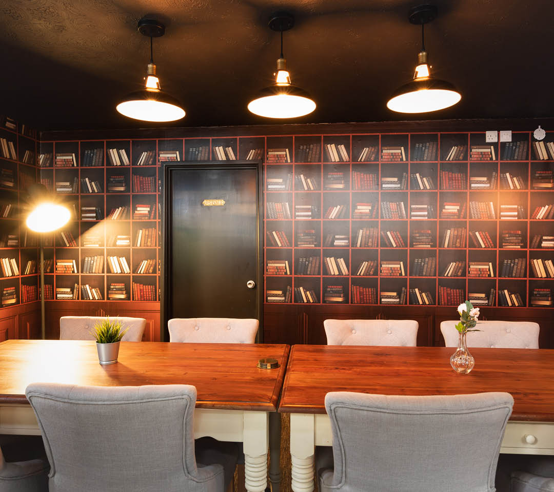 Our library is just that - settle into our cosy meeting space which seats up to 8 people at Nettl of Exeter.