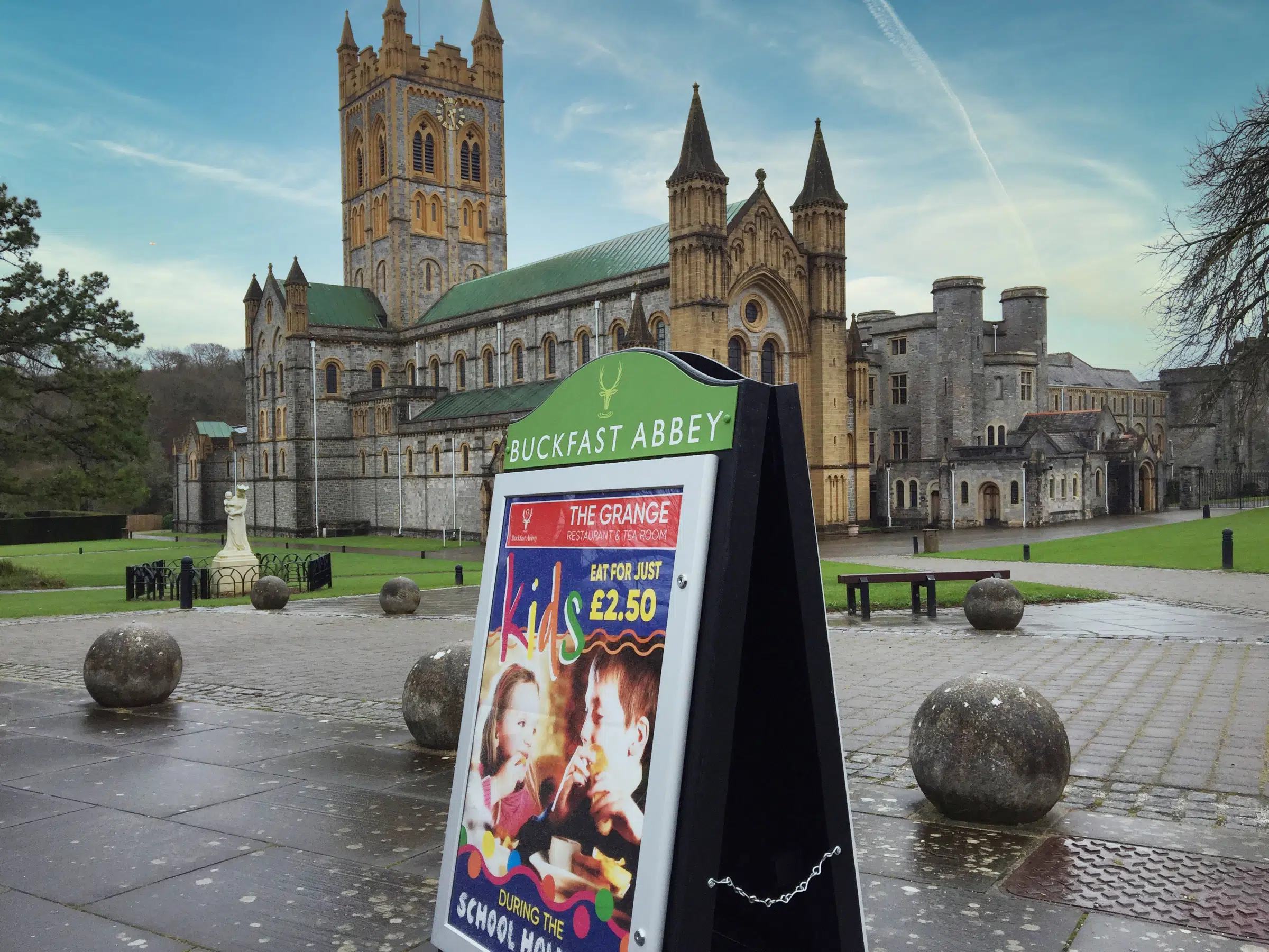 A Board & Pavement signs Exeter for Buckfast Abbey