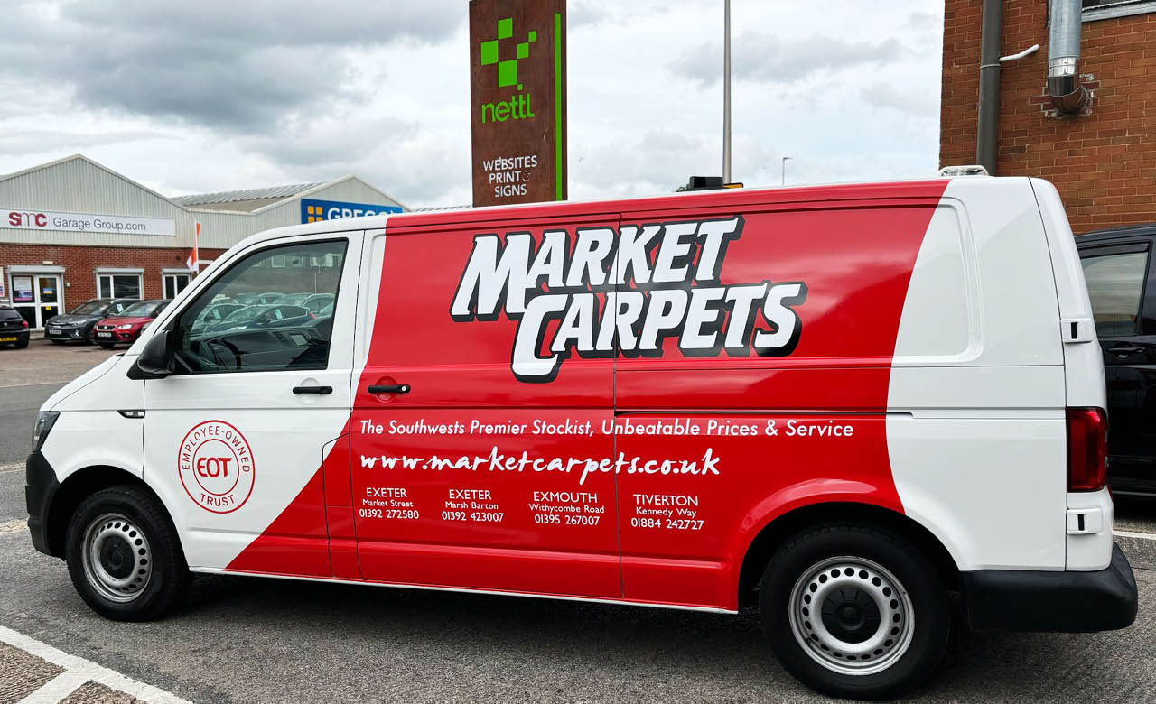 Partial vehicle wraps are an effective advertising solution and installed on site at our Nettl of Exeter store.