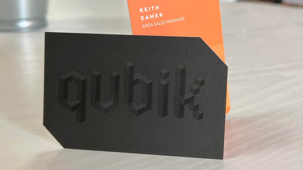 Custom shaped business cards by Nettl of Exeter