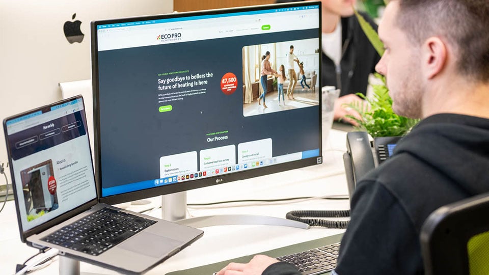 Experienced website design team testing website on our development server before launch