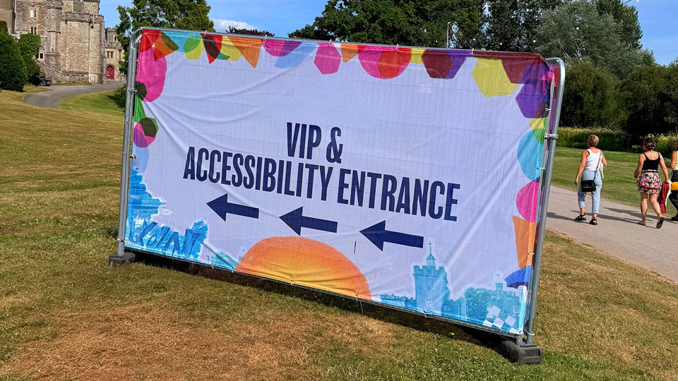 Printed Heras fence covers for events in Exeter