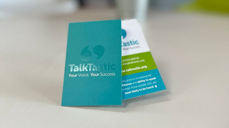 Nettl of Exeter printing SPOT UV business cards.