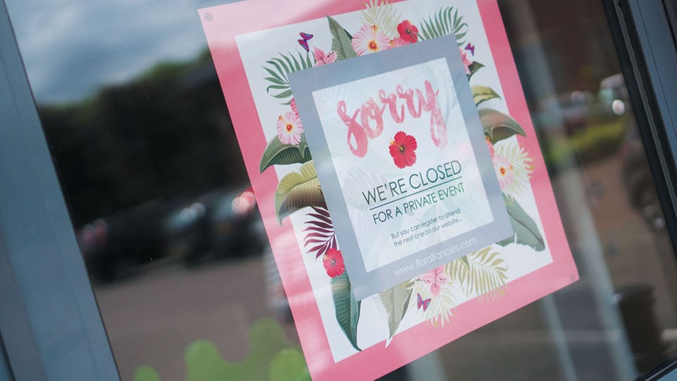 A simple but bespoke poster printed for a business in Exeter.